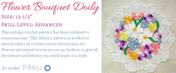 Flower Bouquet Doily Crochet Pattern– Maggie's Crochet