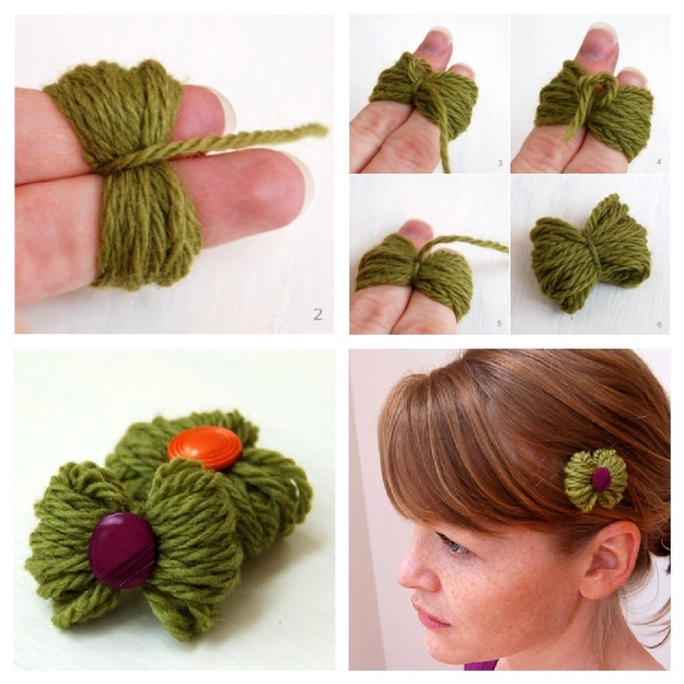 yarn craft hairclip hair accessory art easy