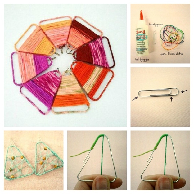 yarn art craft paperclip jewelry
